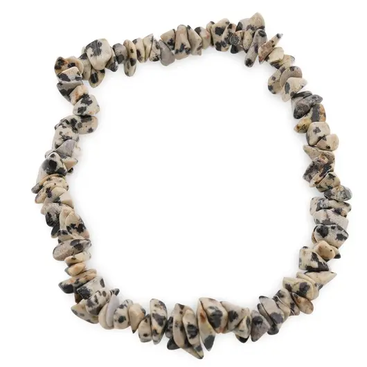 Bratara pe elastic cu pietre chips Jasp dalmatian