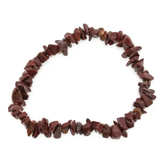 Bratara pe elastic cu pietre chips Jasp rosu