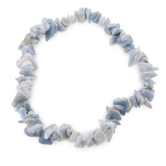 Bratara pe elastic cu pietre chips Opal albastru