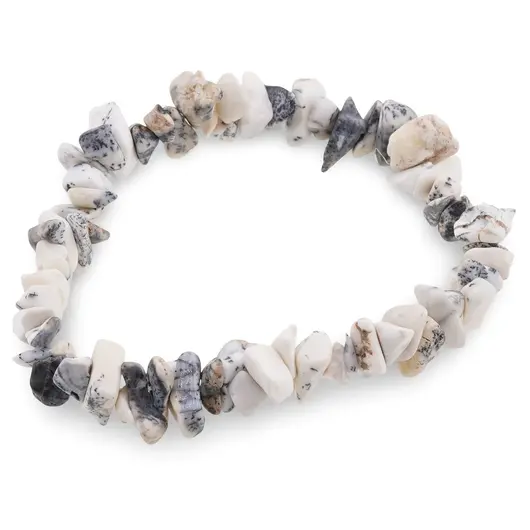 Bratara pe elastic cu pietre chips Opal dendritic