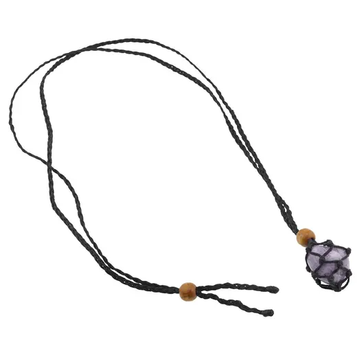Colier reglabil / Suport pentru cristal rulat, negru, imagine 3