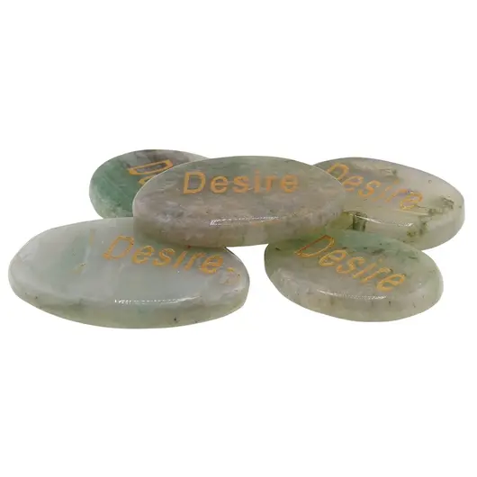 Cristal slefuit Aventurin cu afirmatie gravata -  Desire, imagine 3