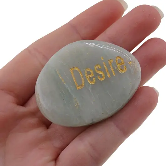 Cristal slefuit Aventurin cu afirmatie gravata -  Desire, imagine 4