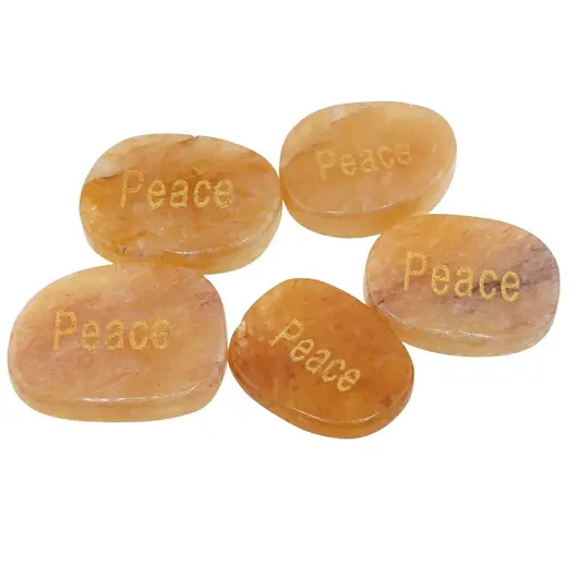 Cristal slefuit Calcit cu afirmatie gravata - Peace, imagine 2