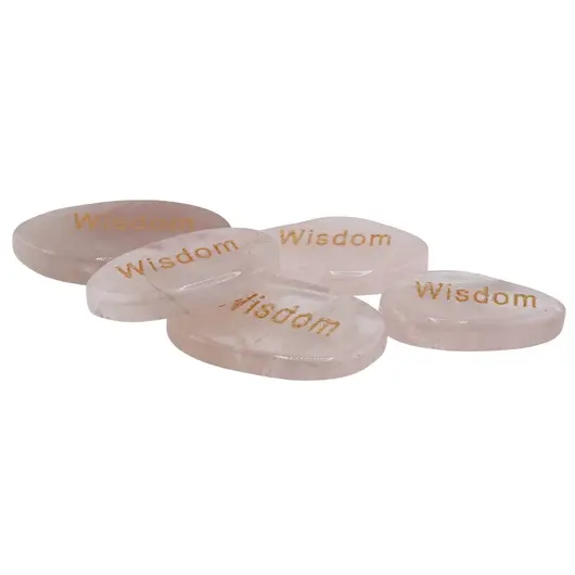 Cristal slefuit Cuart roz cu afirmatie gravata - Wisdom, imagine 3