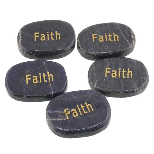 Cristal slefuit Iolith cu afirmatie gravata - Faith, imagine 2