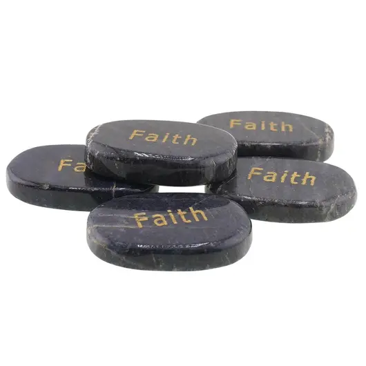 Cristal slefuit Iolith cu afirmatie gravata - Faith, imagine 3