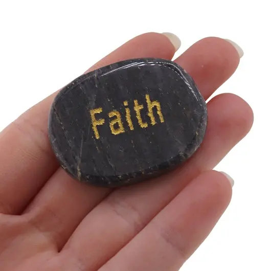 Cristal slefuit Iolith cu afirmatie gravata - Faith, imagine 4