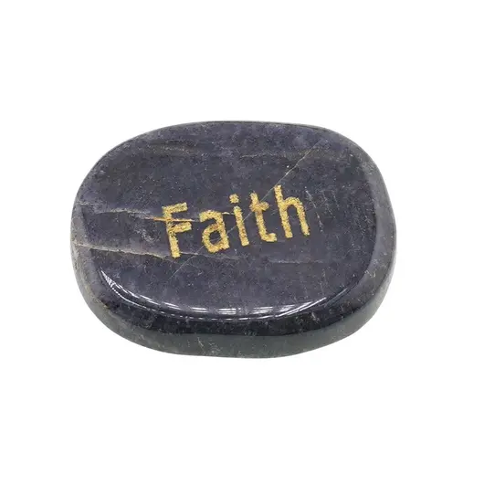 Cristal slefuit Iolith cu afirmatie gravata - Faith