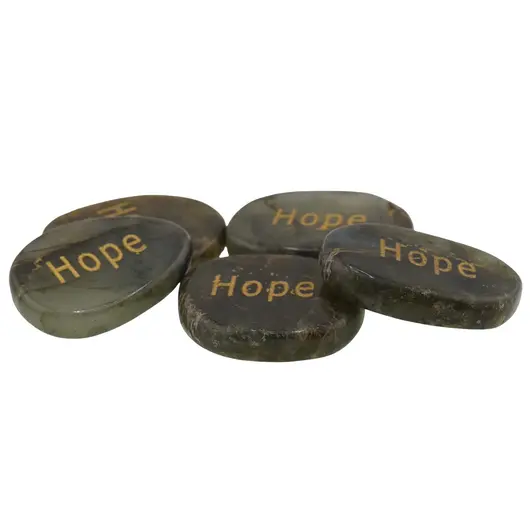 Cristal slefuit Labradorit cu afirmatie gravata - Hope, imagine 3