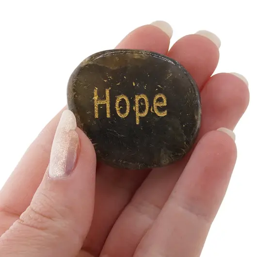Cristal slefuit Labradorit cu afirmatie gravata - Hope, imagine 4