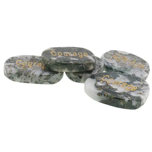 Cristal slefuit Mossagat cu afirmatie gravata -  Courage, imagine 3
