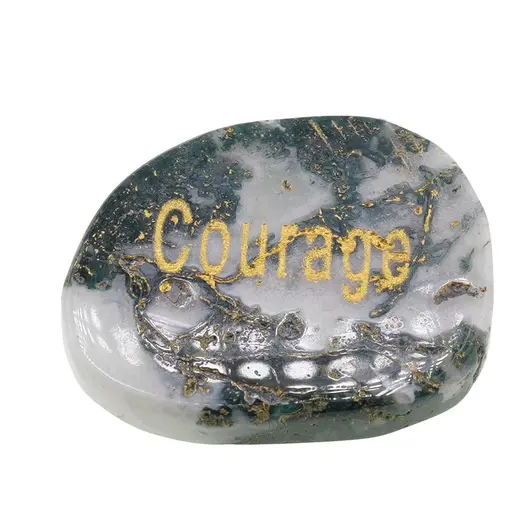 Cristal slefuit Mossagat cu afirmatie gravata -  Courage