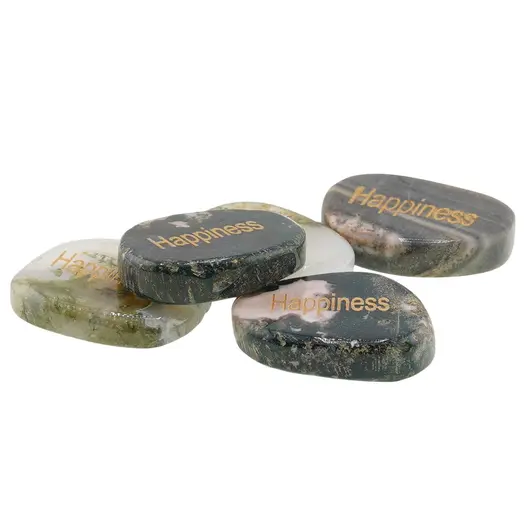Cristal slefuit Mossagat cu afirmatie gravata -  Happiness, imagine 3