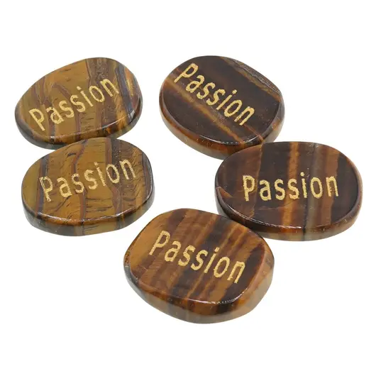 Cristal slefuit Ochi de tigru cu afirmatie gravata - Passion, imagine 2