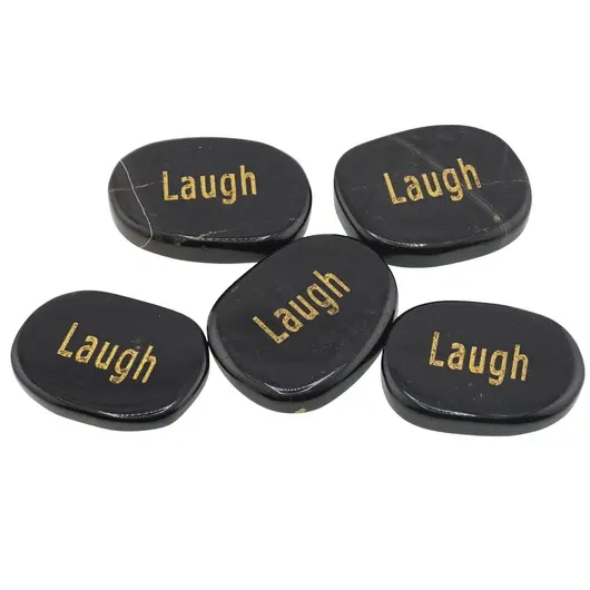 Cristal slefuit Onix cu afirmatie gravata - Laugh, imagine 2
