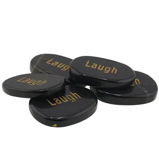 Cristal slefuit Onix cu afirmatie gravata - Laugh, imagine 3
