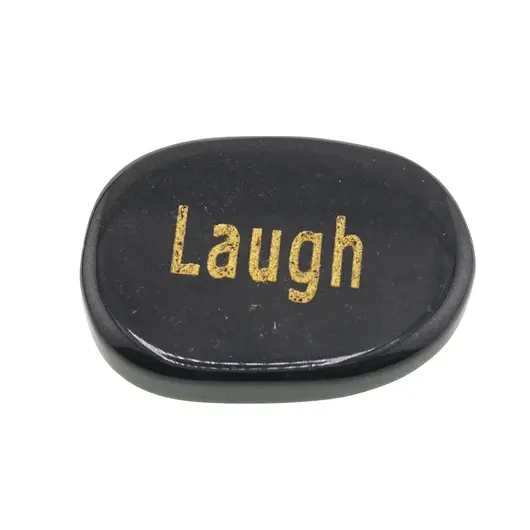 Cristal slefuit Onix cu afirmatie gravata - Laugh