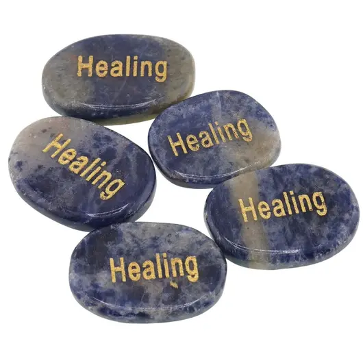 Cristal slefuit Sodalit cu afirmatie gravata - Healing, imagine 2
