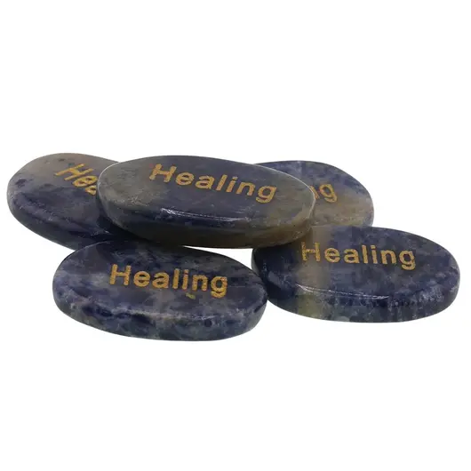 Cristal slefuit Sodalit cu afirmatie gravata - Healing, imagine 3