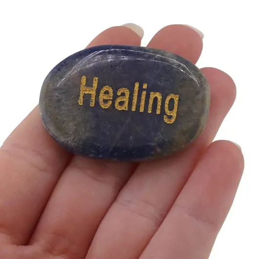 Cristal slefuit Sodalit cu afirmatie gravata - Healing, imagine 4