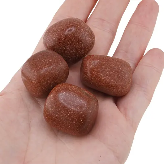 Goldstone maro cristal rulat, 12-16g, imagine 4