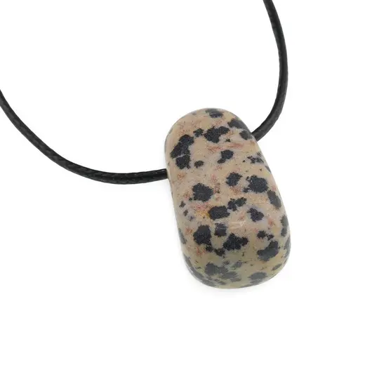Pandantiv rulat cu gaura orizontala Jasp dalmatian, imagine 2