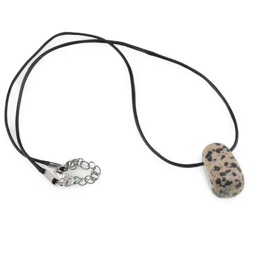 Pandantiv rulat cu gaura orizontala Jasp dalmatian