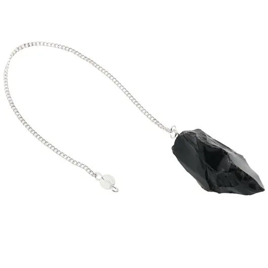 Pendul radiestezie din Obsidian brut