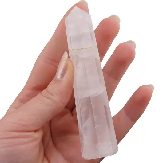 Turn / Obelisc cu opt fatete din Cristal de stanca, 70-90g, imagine 3