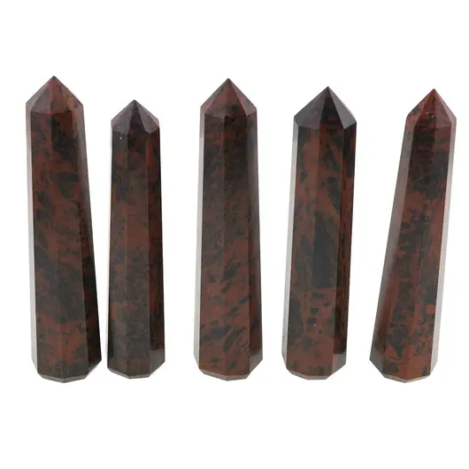 Turn / Obelisc cu opt fatete din Obsidian mahon, 50-70g