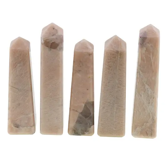 Turn / Obelisc cu patru fatete din Piatra lunii crem, 70-90g