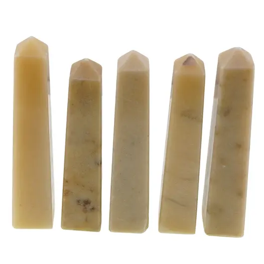 Turn / Obelisc cu patru fatete din Jad galben, 120-140g