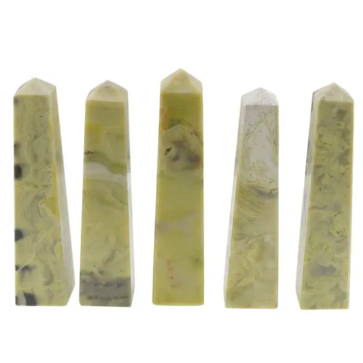 Turn / Obelisc cu patru fatete din Jad olive, 70-90g
