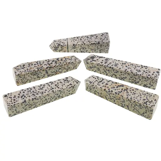 Turn / Obelisc cu patru fatete din Jasp dalmatian, 100-120g, imagine 2