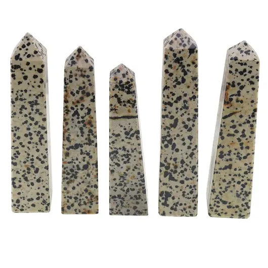Turn / Obelisc cu patru fatete din Jasp dalmatian, 100-120g
