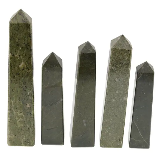 Turn / Obelisc cu patru fatete din Jasp verde, 110-130g