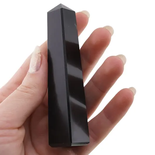 Turn / Obelisc cu patru fatete din Obsidian, 70-100g, imagine 3