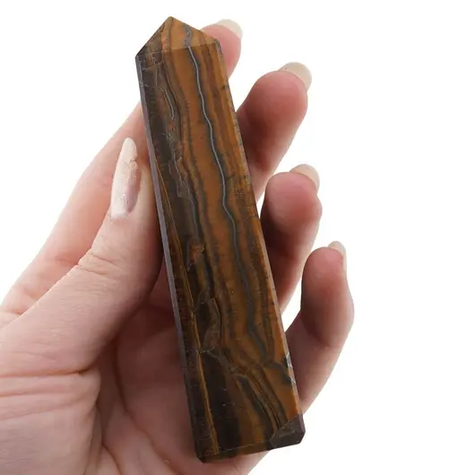 Turn / Obelisc cu patru fatete din Ochi de tigru, 90-110g, imagine 3