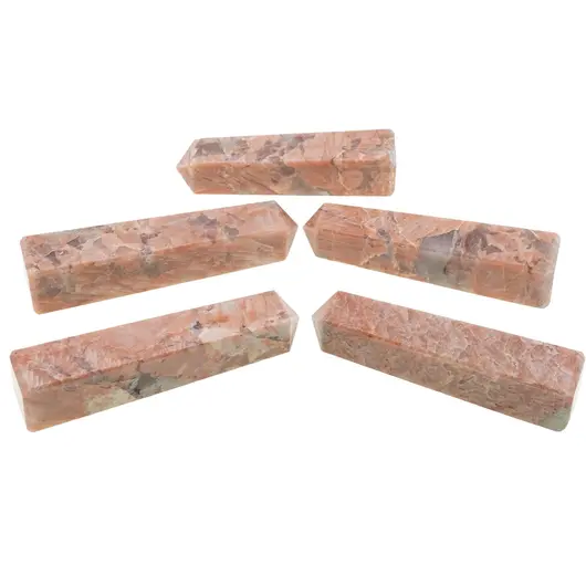 Turn / Obelisc cu patru fatete din Piatra lunii piersica, 70-100g, imagine 2