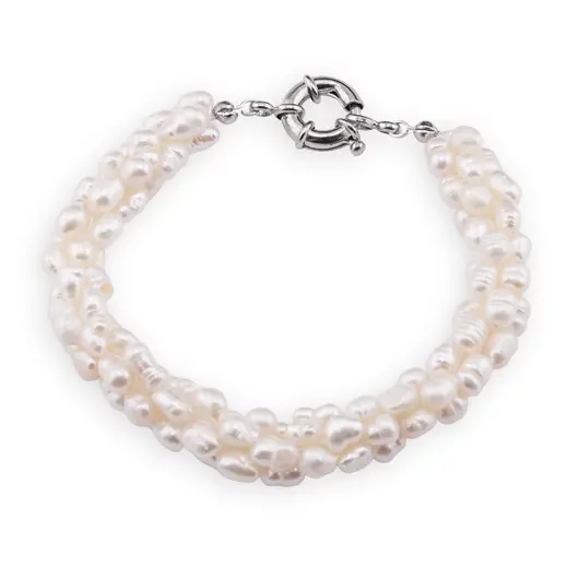 Bratara handmade cu Perle de cultura albe, 5-6mm