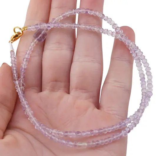 Colier Ametrin si Ametist discuri fatetate 3mm si cub fatetat 6mm, imagine 4