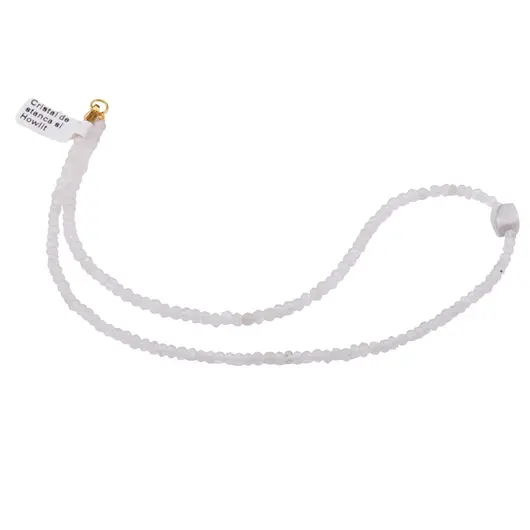 Colier Cristal de stanca discuri fatetate 4mm si Howlit cub fatetat 7-8mm