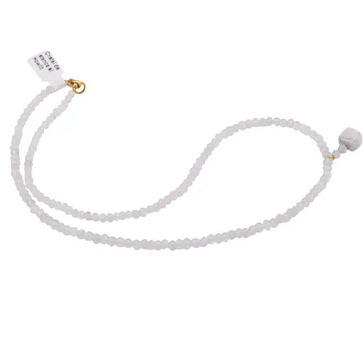 Colier Cristal de stanca discuri fatetate 4mm si pandantiv Howlit cub fatetat 7-8mm