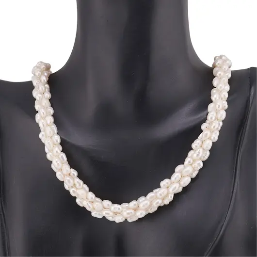 Colier handmade cu Perle de cultura albe, 5-6mm, imagine 2