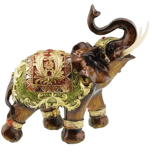 Statueta Feng Shui Elefant maro regal al prosperitatii cu trompa ridicata - 18cm x 22cm, imagine 2