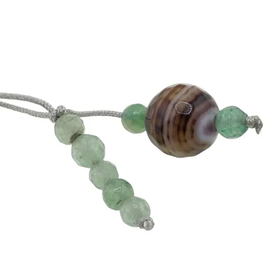Accesoriu cu pietre semipretioase Agat maro sfera 10mm si Aventurin 4mm, imagine 2