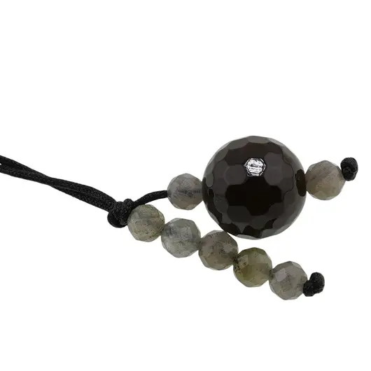 Accesoriu cu pietre semipretioase Agat maro sfera 10mm si Labradorit 4mm, imagine 2