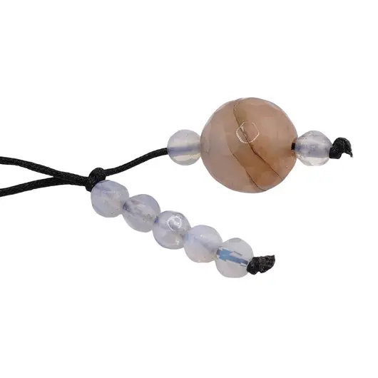 Accesoriu cu pietre semipretioase Agat maro sfera 10mm si Opalit 4mm, imagine 2