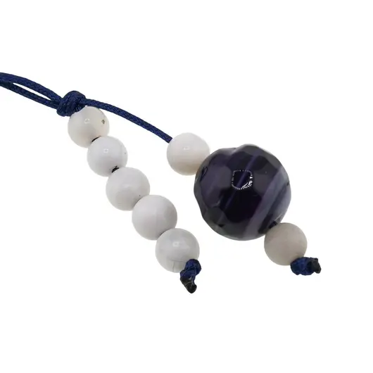 Accesoriu cu pietre semipretioase Agat mov sfera 10mm si Sidef 4mm, imagine 2